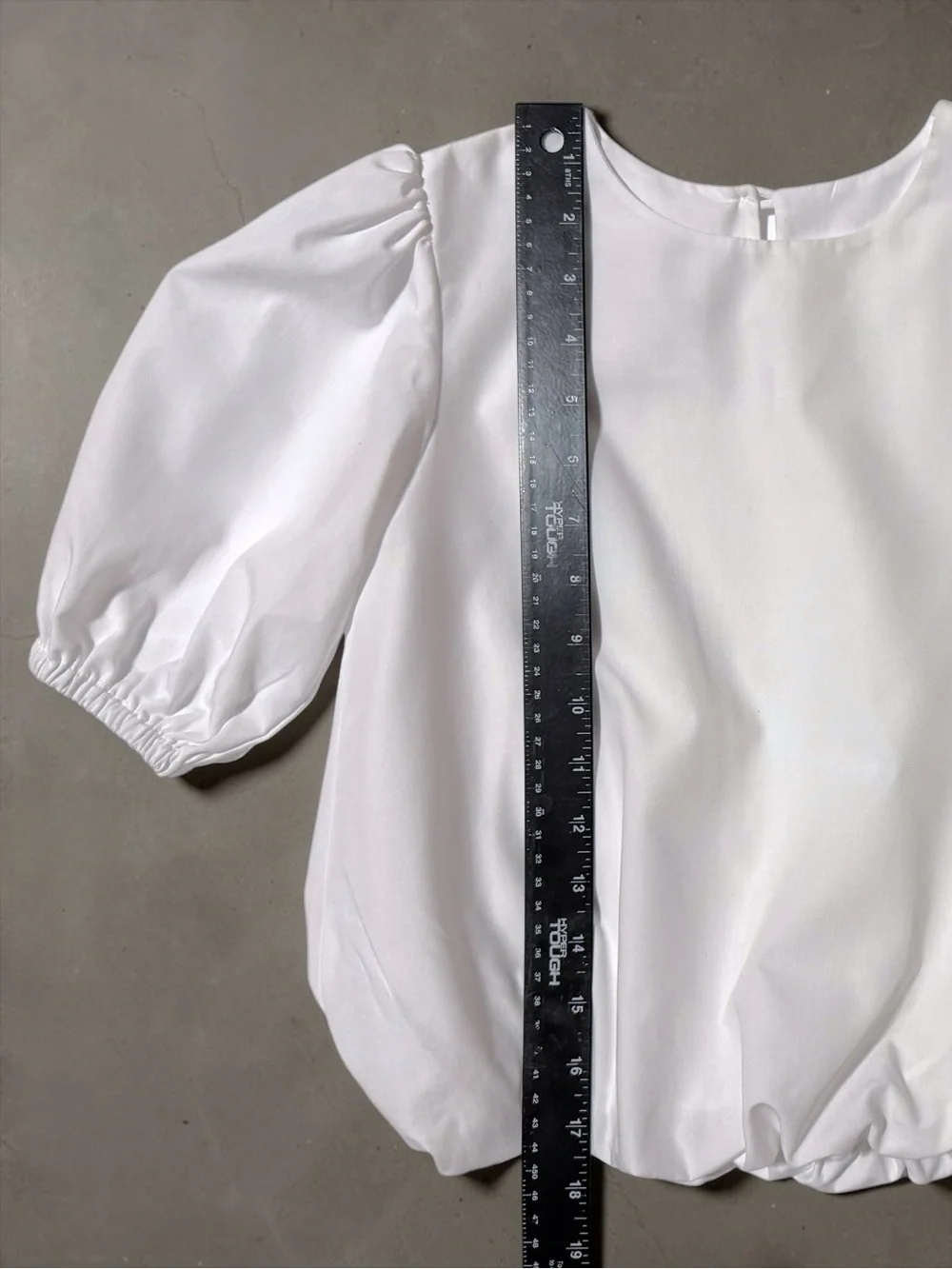 NWT Girls White Puff Sleeve Bubble Hem Top Size 8 Set Proper